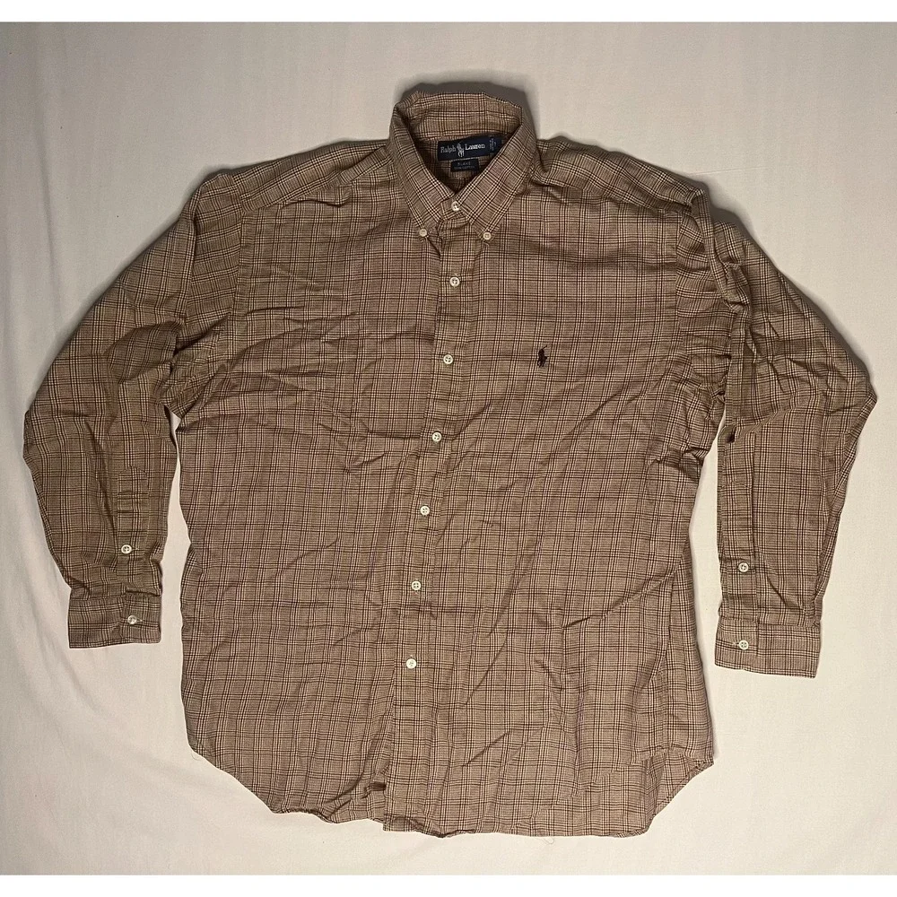 Polo Ralph Lauren Blake Oxfors Shirt Mens Size Large Plaid Long Sleeve Button Up